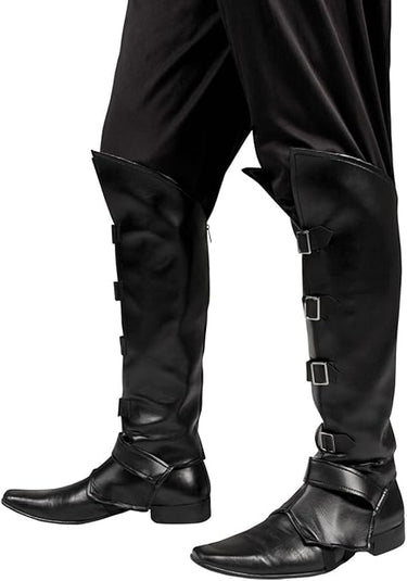 Boland 81994 - Cubrebotas Striker, negro, accesorio para disfraz de pirata, bucanero, mosquetero o medieval, accesorio para disfraces de carnaval